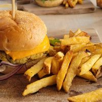 Vegan burger at Bocchoris Arran de Mar in Mallorca
