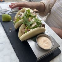 Vegan bao buns  at Bocchoris Arran de Mar in Mallorca