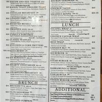 Menu 2 at Cafe 312 in Kalgoorlie