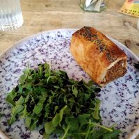 Vegan sausage roll at Kahaila in East London
