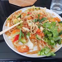 Vegetarian noodle dish - Khmer style with peanuts at Crok'panda in Arles