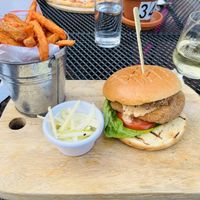 Chickun burger   at The Plough Inn in Hathersage