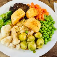 Our amazing vegan Christmas dinner.  at The English Bakery Cafe in Gran Canaria