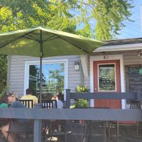 Exterior seating and entrance  at The Fork & Knife in Hudson