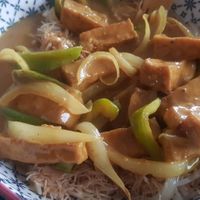 Tofu satay and rice noodles at Little Fat Buddha in Chester-le-street