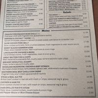 One side of the menu at The Ferry Boat in Washingborough