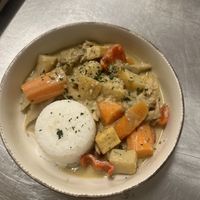 Yellow curry with tofu and mushrooms 🍄   at Olaya Bistro in Crete