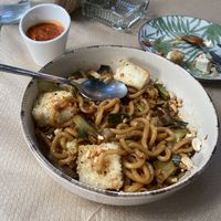 Udon with tofu   at Olaya Bistro in Crete