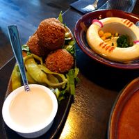 Falafels with tahini sauce at Feniqia in Lillestrom