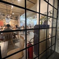 Cool glass wall  at Arte e Bistro Cafe in Rio De Janeiro