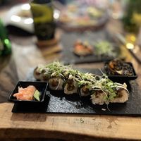 OKONOMIYAKI SUSHI (vegan)   at Agni Vital Kitchen in Bacalar