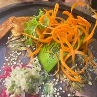 Ask for hot sauce to put on top, very spicy but SO GOOD! at Agni Vital Kitchen in Bacalar