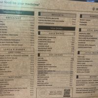 The menu   at Agni Vital Kitchen in Bacalar