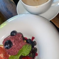 Red bean brownie- texture is a bit weird for me but the ice cream was really nice and it was cool overall   at Agni Vital Kitchen in Bacalar