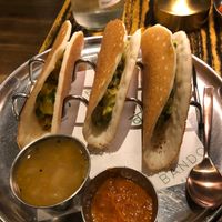 Vegetable mini dosas, delicious. at Bandook in Bath
