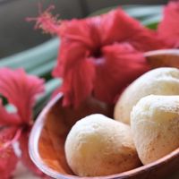 Pão de queijo (Brazilian cheese bread)  at Tropical Tribe  in Haleiwa