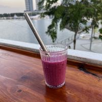Pink smoothie  at Caribbean Juice Bar in Nusajaya
