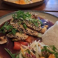 Vegane Ente mit verschiedenen Soßen at Bao Nhung 1993 in Berlin