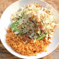 black beam tostada salad at Sonora Grill in Ogden