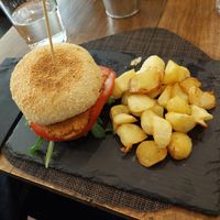 Main / Vegan burger at La Regina Restaurante in Madrid
