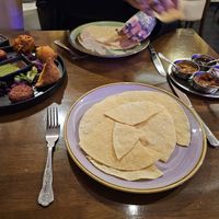 Poppadoms and pickle tray - love to share platter. at Namaste Village Cambridge in Cambridge