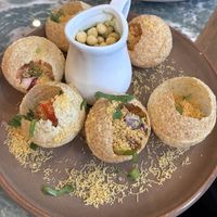 Vegan pani puri  at Namaste Village Cambridge in Cambridge