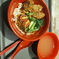 Black pepper udon noddle at Kang Su Vegetarian 康素 - Orchard in Central Singapore