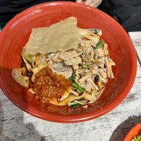 Dry ban mian (extra spicy) at Kang Su Vegetarian 康素 - Orchard in Central Singapore