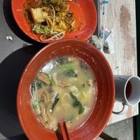 Deep fried tofu and a soup  at Kang Su Vegetarian 康素 - Orchard in Central Singapore