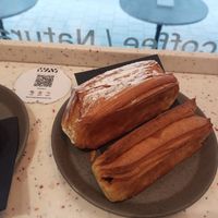 Cream croissant and pain au chocolat at WAY Plant Based Bake House in Ghent