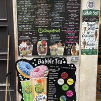The menu  at Chupa Fruit Bar in Naples