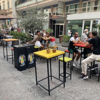 Outdoor seats   at Chupa Fruit Bar in Naples