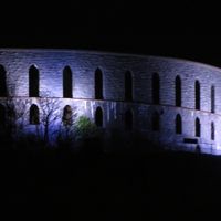McCaig Tower at night, overlooking Oban  at The Oban Fish & Chip Shop in Oban