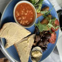 Vegan breakfast (i bit the toast it did not come like that ha)  at Zinc Café Bar and Grill in Abersoch