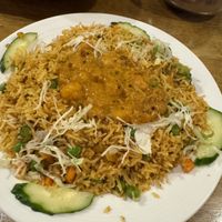 The Vegan Biryani with Chana Masala - yum!  at Indira Indian Restaurant in Chatan