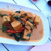 Tiny portion of penaeng curry, no veg at all at TUBTIM Restaurant in Koh Samet