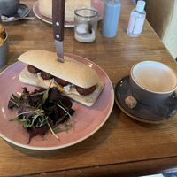  Falafel and hummus sandwich with chunky chips   at Papillon in Liverpool