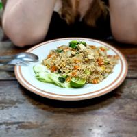 Gebratener Reis mit Tofu at Omsin Restaurant in Koh Samui