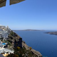  View !! 😍  at Aris Restaurant in Santorini