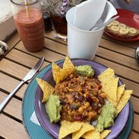 Veggie chilli rice without cheese  at Flo's in Tenerife