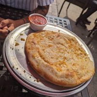 Garlic bread spiral at Pizzetta in Mystic