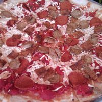 Meatless meat-lovers pizza  at Pizzetta in Mystic