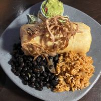 Veggie chimi, added vegan cheese and no dairy.  at Miguel's Mexican Restaurant in Bangor