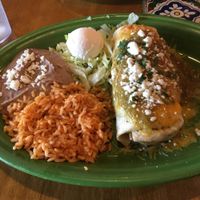 Burrito Verde with Vegetarian Black Beans at Miguel's Mexican Restaurant in Bangor