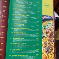 Vegan Menu at Gandhi Palace in Lisbon