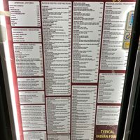 Full Menu at Gandhi Palace in Lisbon