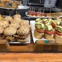 The two vegan options.   at Baztan Pintxos & Bar in San Sebastian