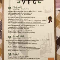 Menu veg  at Anca Massa in Lido Di Jesolo