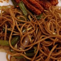 Veg. Noodles and crunchy chili potatos at Cafe Festa in New Delhi