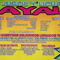 Menú at Jugos Y Licuados Ayala in Puerto Penasco
